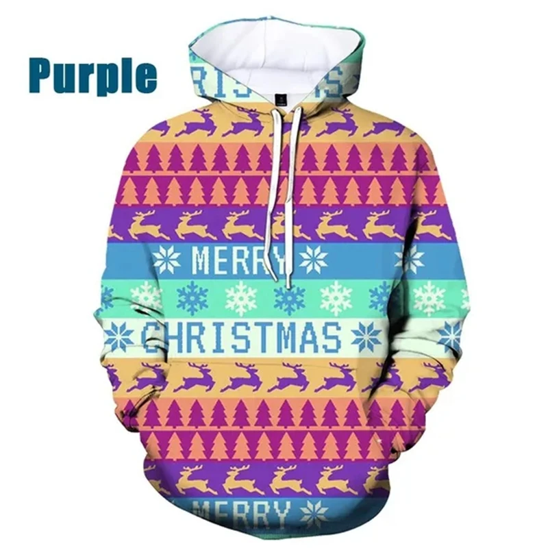 

Men Women Reindeer Christmas Gift Sweater Pullover Xmas Hoodie Sweatshirt 3D Funny Printed Holiday Party Jumper Tops Clothing