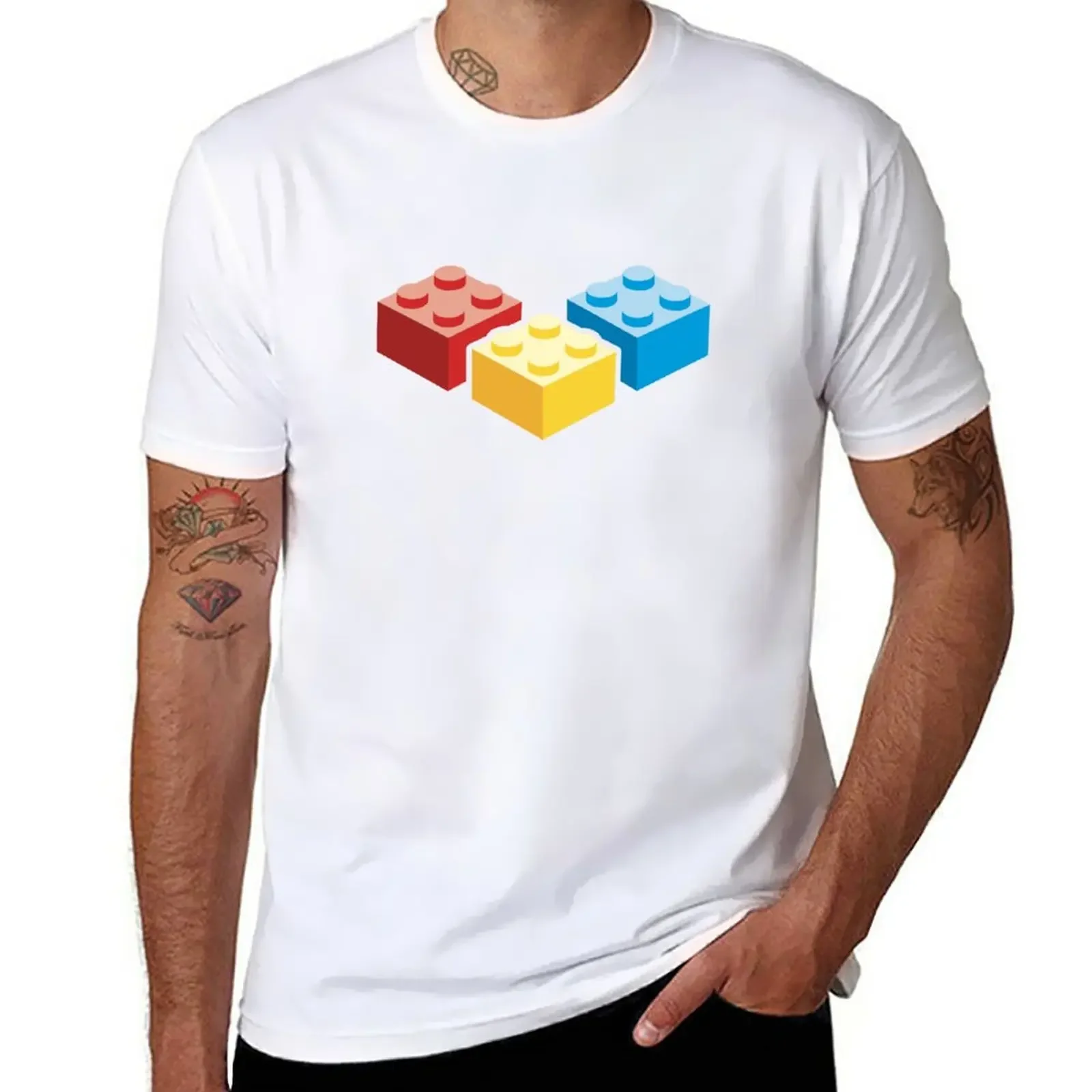 

3 Bricks T-Shirt blanks boys whites plus sizes Men's cotton t-shirt
