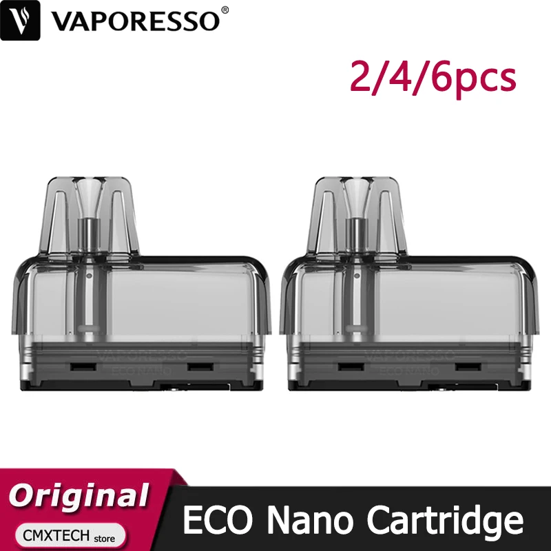 2/4/6 pezzi Vaporesso ECO Nano Pod Cartuccia 6ml con bobina 0,8/1,2/0,6ohm  Vape per sigaretta elettronica ECO Nano / ECO Nano 2 Kit Vape