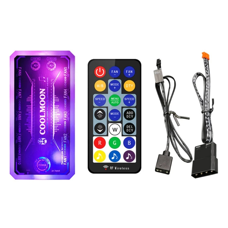 RGB Fan Intelligent Music Controller Remote Control Computer for Case ...