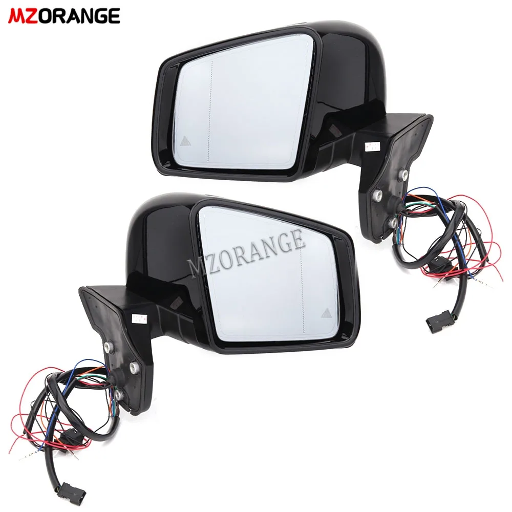 Pair Of Black Power Folding Side Mirrors For Mercedes G Class (W463) G500, G55, G63