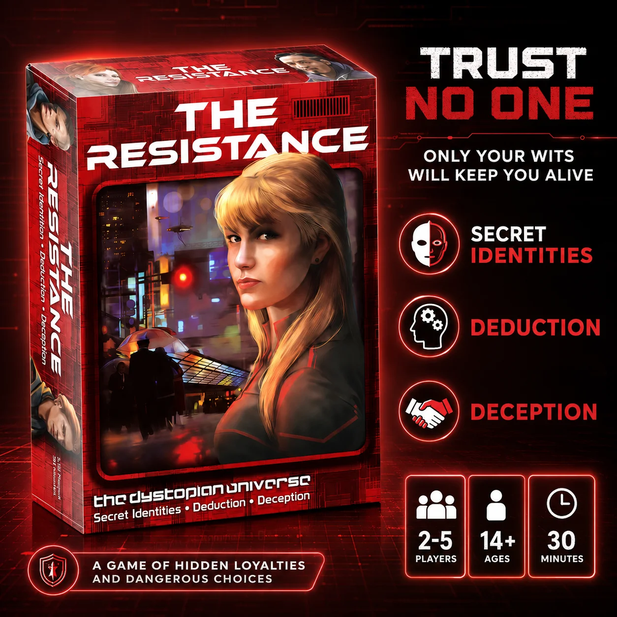 The Resistance: Dystopian Social Deduction Card Game – Secret Identity Strategy Party Game