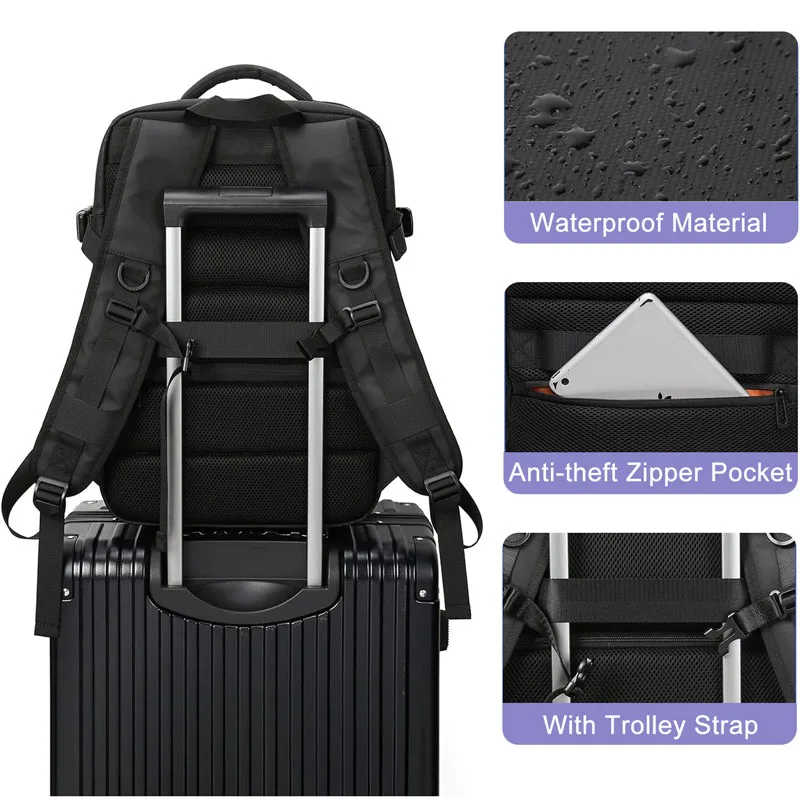 Extendible Travel Backpack Unisex Laptop Bag Women Large Luggage Bags Men's Students Business Trip USB Charge Mochila XA299C