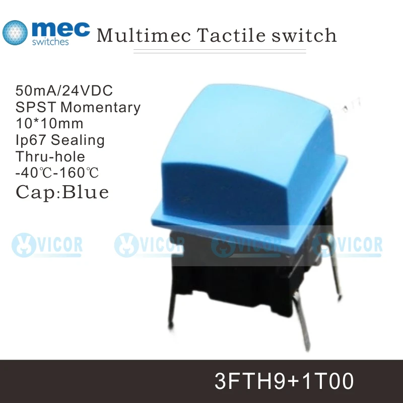 3FTH91T1010mmIP67Sealingmomentary4p2SPST50MA24VDCMultimec