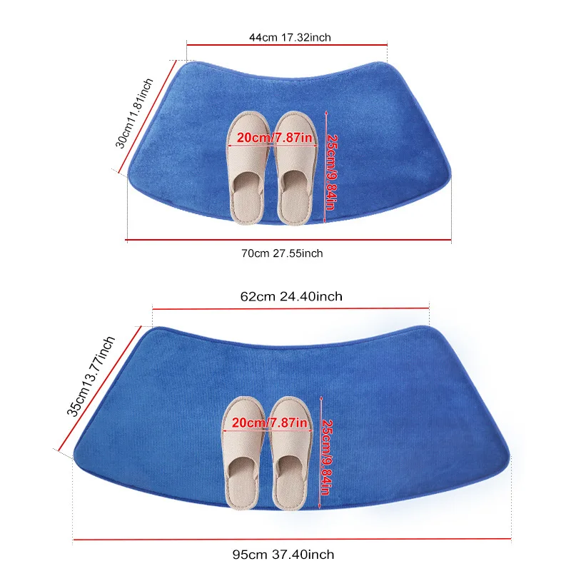 2025 Solid Color Flannel Bath Mat PVC Bottom Curved Fan-shaped Floor Mats High Quality Soft Absorbent Non-slip Mat for Bathroom
