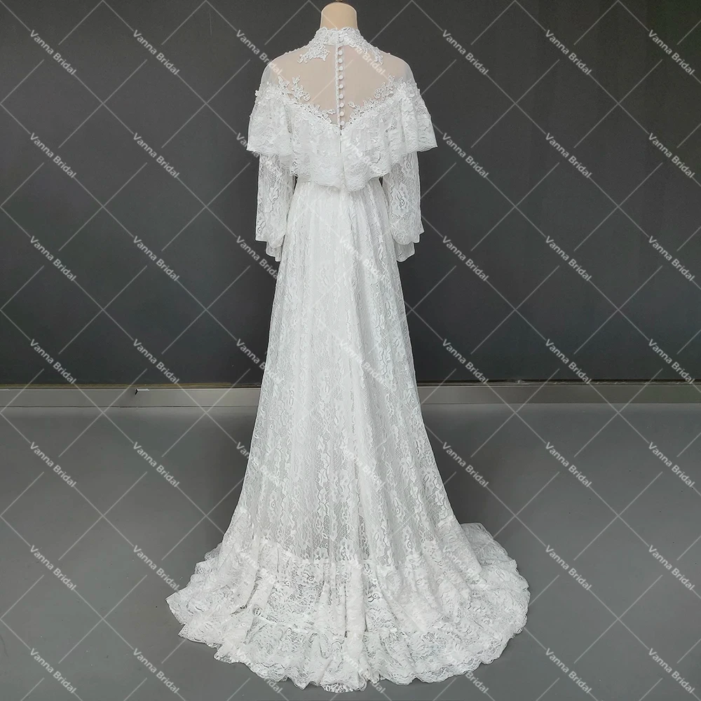 chinese dress ladies Long Tiered Lace Mermaid Strapless Vintage Charming Wedding Dresses, A   AlineBridal