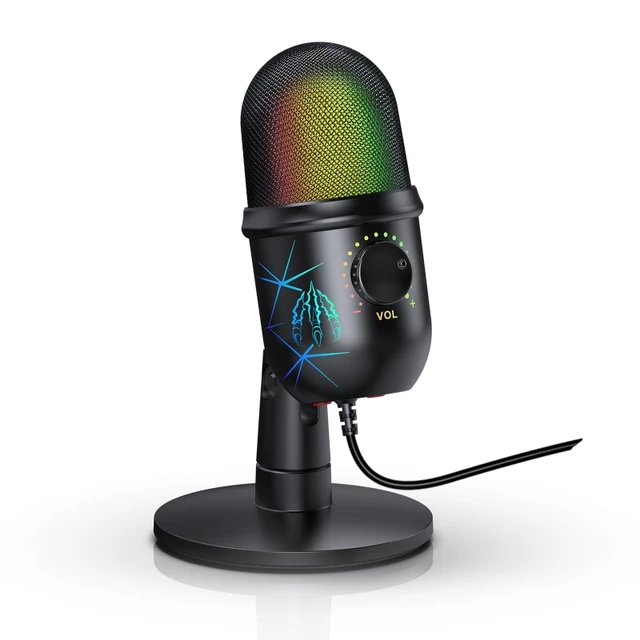 Microphone professionnel à condensateur USB rvb, pour