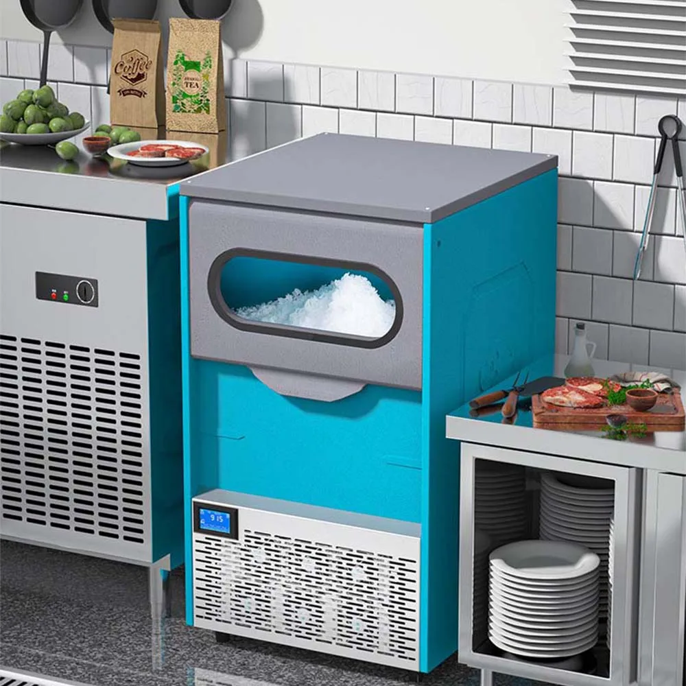 Commercial Ice Maker Machine Small Granular Ice Cubes Maker Intelligent Touch Screen Panel Kostki Lodu