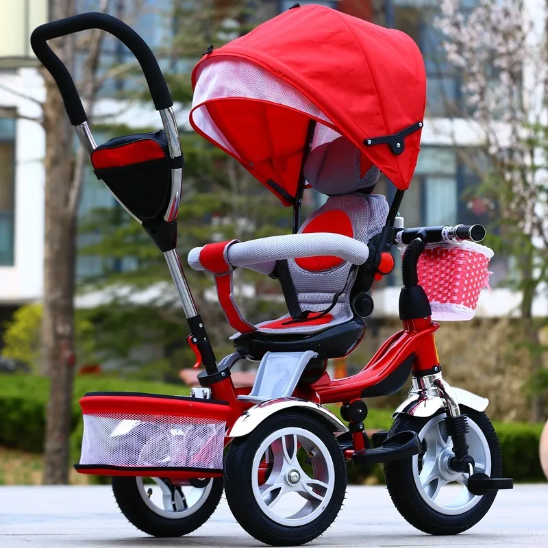 

2024Children's tricycle bicycles can be easily pushed to ride boys and girls tricycles.
