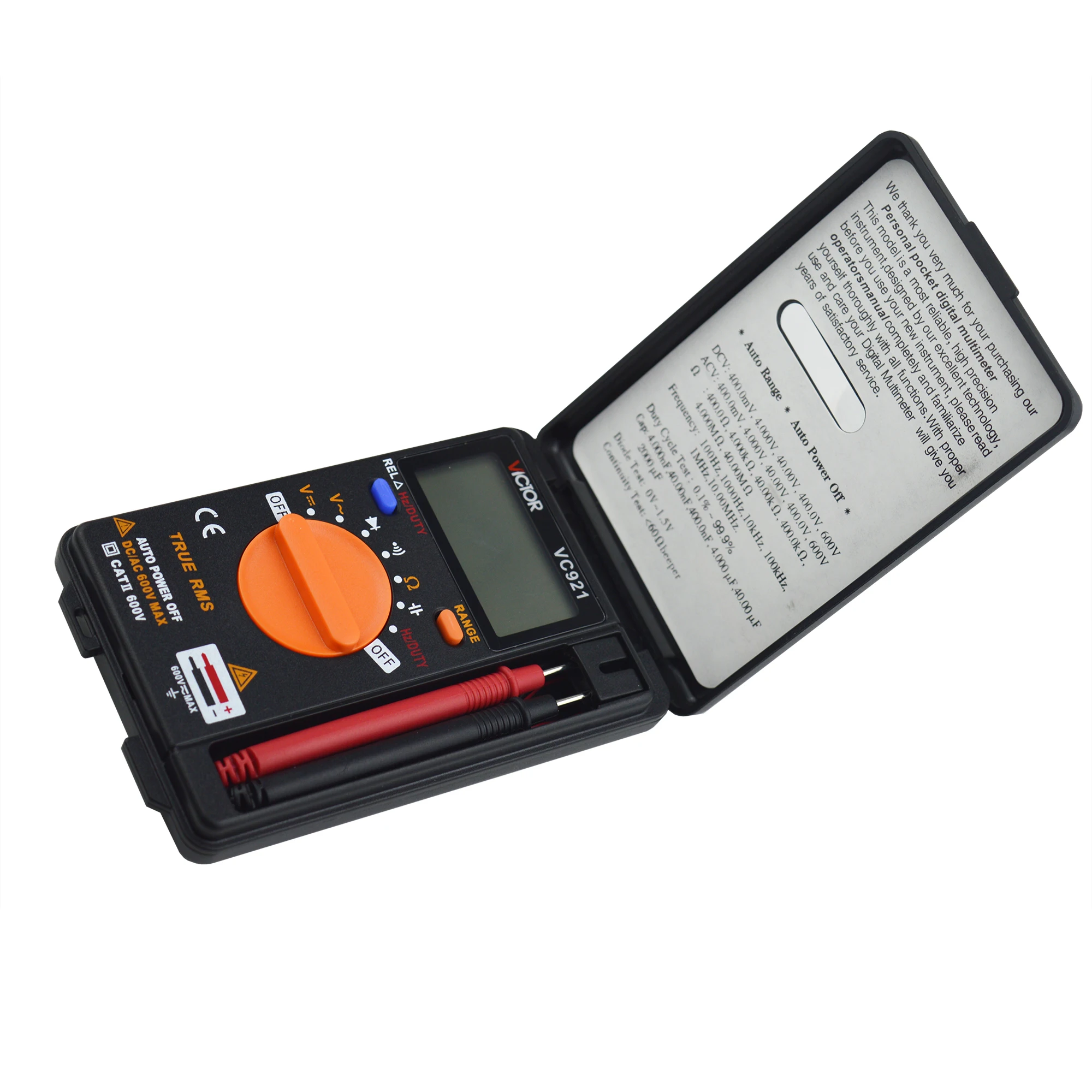 VICTOR VC921 Digital Multimeter DMM Integrated Personal DC AC Voltage Meter Pocket Capacitance Resistance Frequency Tester