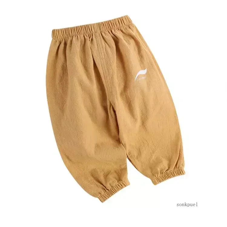 2024 New Children's Pants Summer Baby Boys and Girls Trousers Cotton and Linen Pants 5