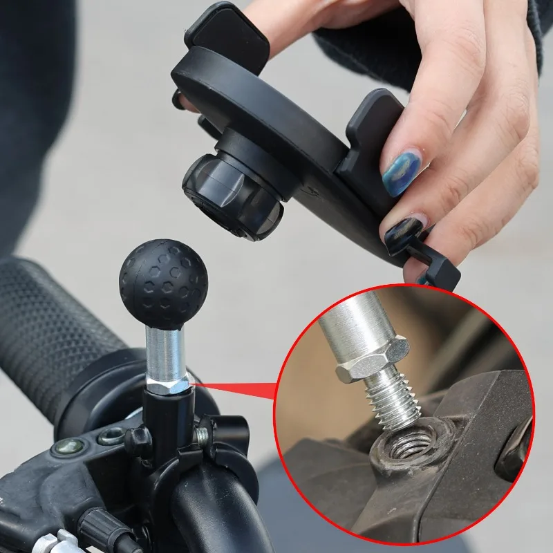 Ball Head Adapter for Mount Motorcycle Handlebar Clip Rearview Mirror Bracket for GoPro 10 Sports Cameras Accessories