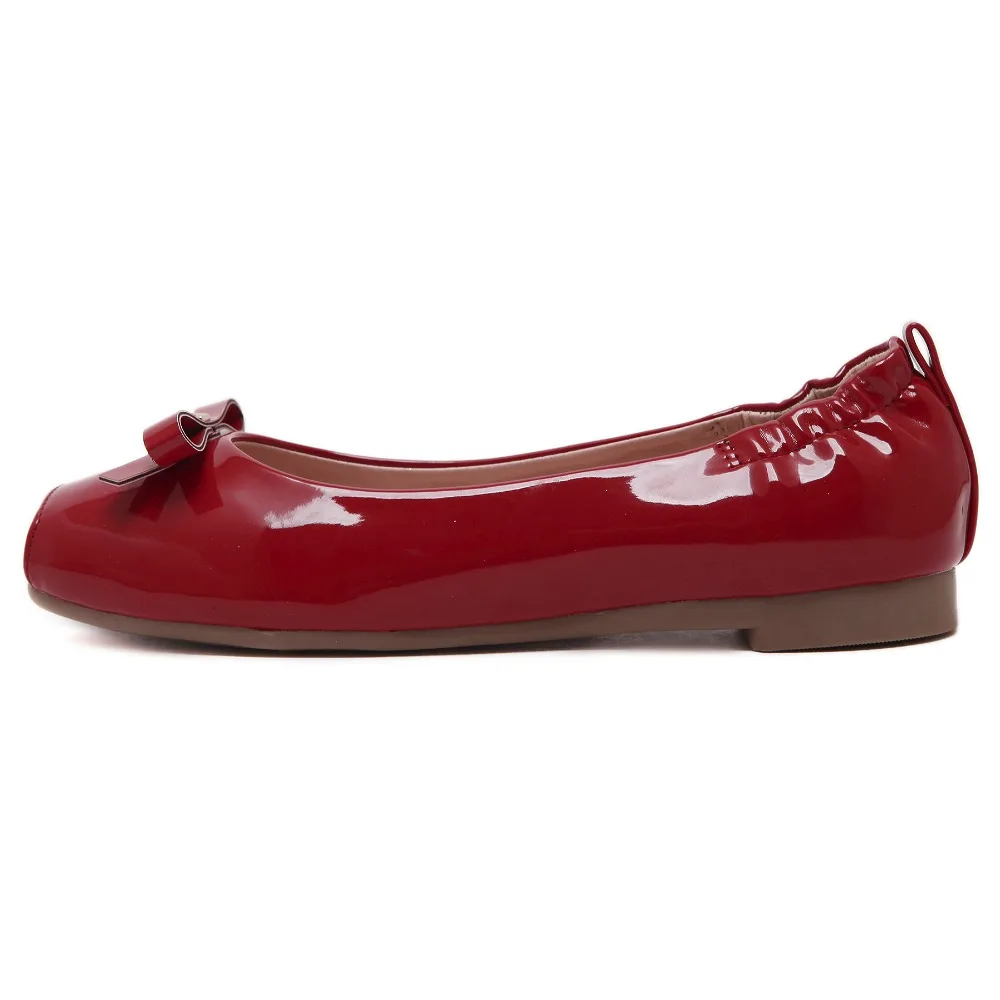 Newest Bowtie PU Square Toe Women Loafers Driving Casual Ballet Flats Shoes 3