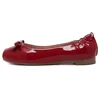 Newest Bowtie PU Square Toe Women Loafers Driving Casual Ballet Flats Shoes 3