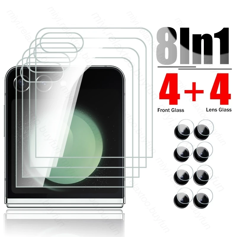 

8 In 1 Camera Protective Glass For Samsung Galaxy Z Flip5 5G Full Back Screen Protector Tempered Glass Film Samung ZFlip5 Flip 5