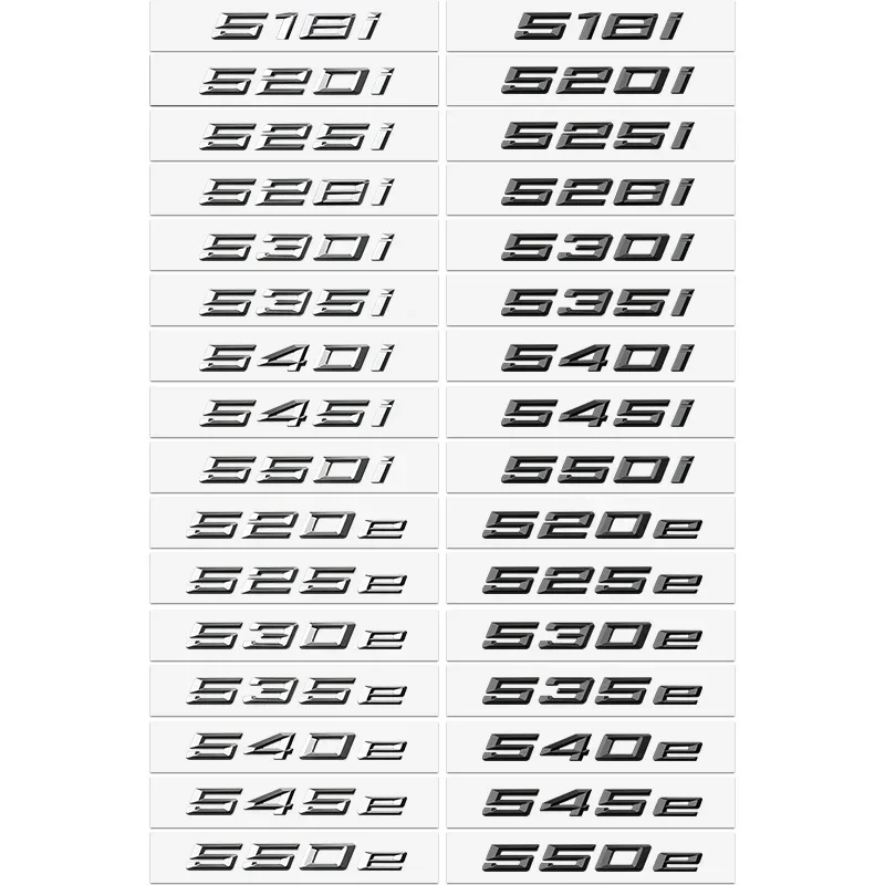 3D Car Tail Trunk Letter 520i 523i 525i 525d 530d 530i 530e 535d 540d 550d Emblem Sticker For BMW 5 Series E60 F10 F11 G30 G31