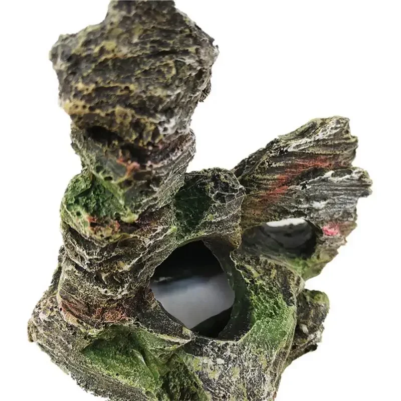 Artificial Moss Hiding Cave Mountain View Underwater Fish Tank Ornament Landscaping Craft Living Room Resin Aquarium Rockery fish tank ornaments,fish tank decorations,aquarium ornaments,mini landscape ornaments