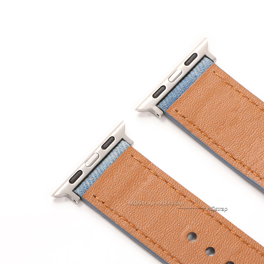 Luxury Leather & Denim Watch Strap - Premium Sailcloth Bracelet Design