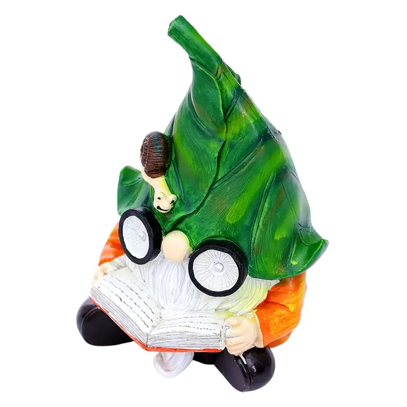 

Outdoor Gnomes Reading Gnome Statue With Solar Lights Resin Ornament Figurine Christmas Housewarming Gift For Porch Lawn Patio