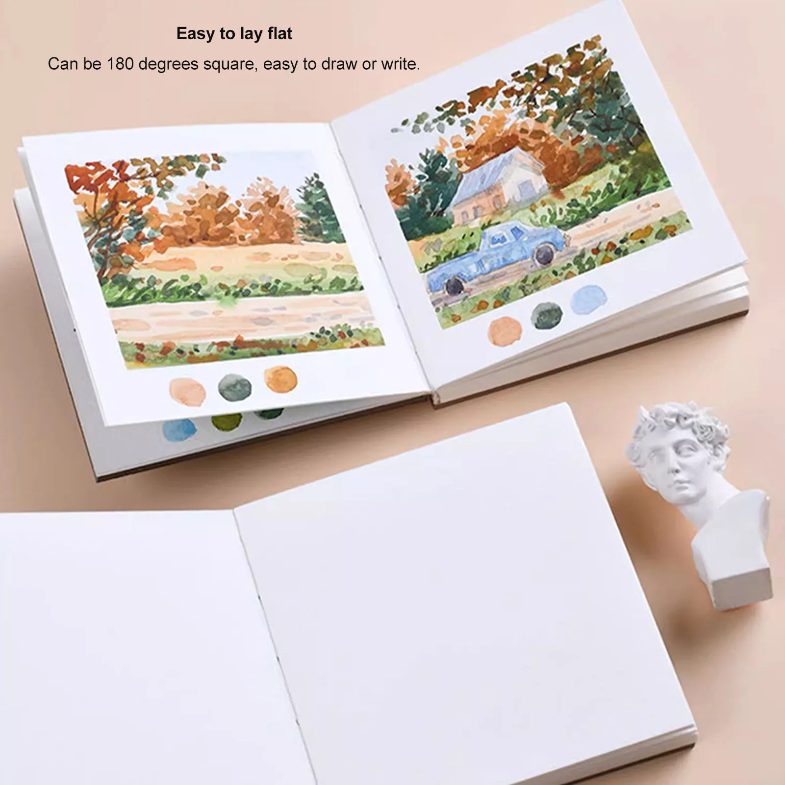 30 Sheets Watercolor Sketchbook Portable Small Watercolor Journal 300GSM White Paper Watercolor Notebook for Sketching Painting