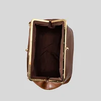 Nouvelle grande pochette à clip pour femme, sac de soirée tendance à porter à l'épaule, sac à main de luxe en cuir souple avec fermoir KissLock 5