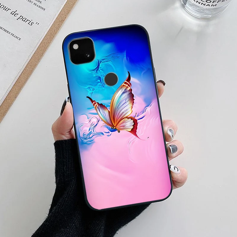 Floral Black Soft TPU Silicone Phone Case Cover