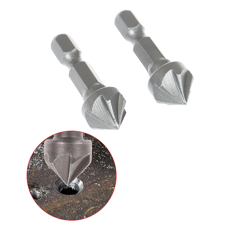 

6 Flute Countersink Drill Bit Chamfer Cutting Woodworking Tool Hexagon Handle