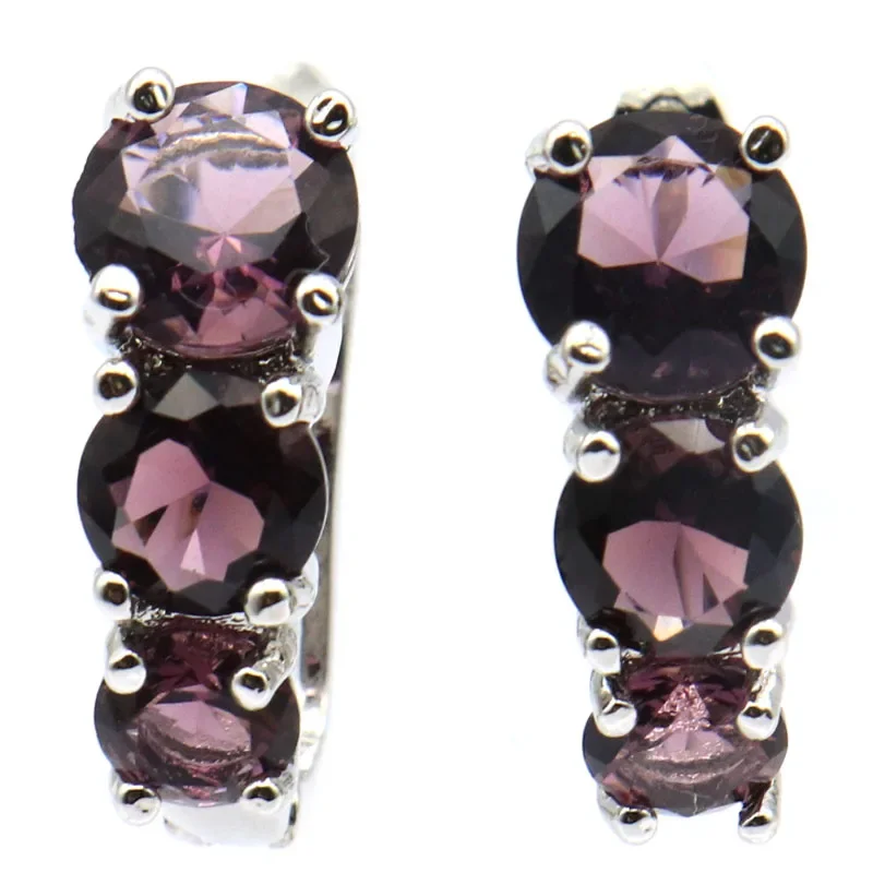 4g Customized 925 SOLID STERLING SILVER Earrings Fantastic London Blue Purple Rhodolite Violet Tanzanite Tsavorite Garnet CZ Wom