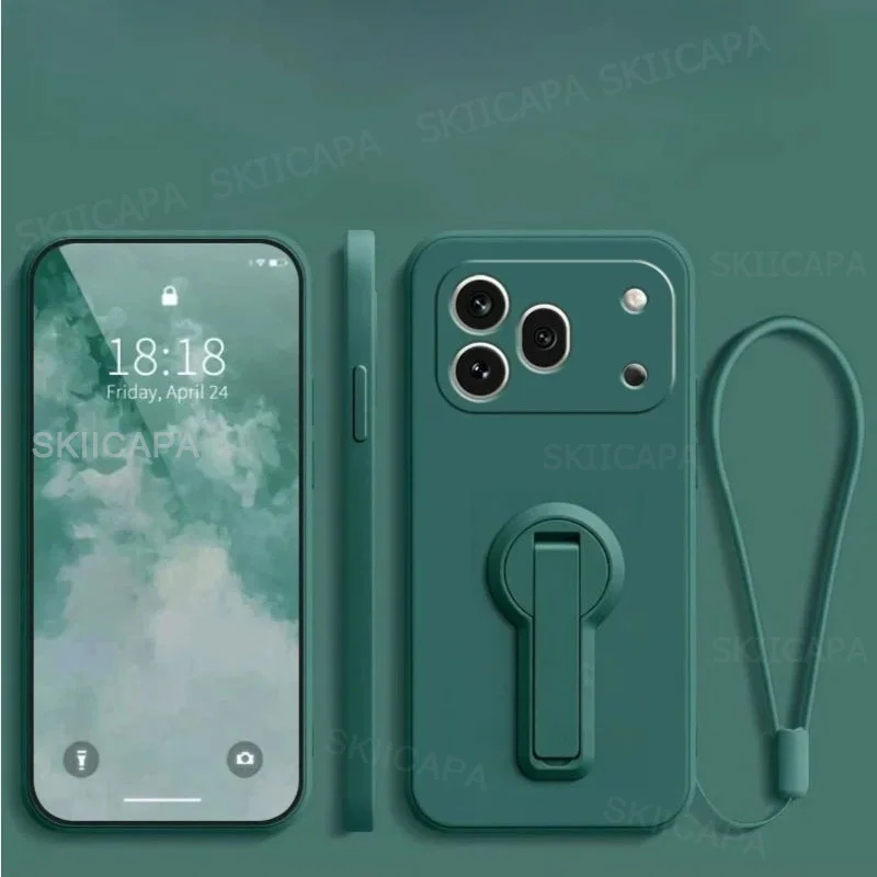 Liquid Silicone Shockproof Case with Lanyard and Stand Holder