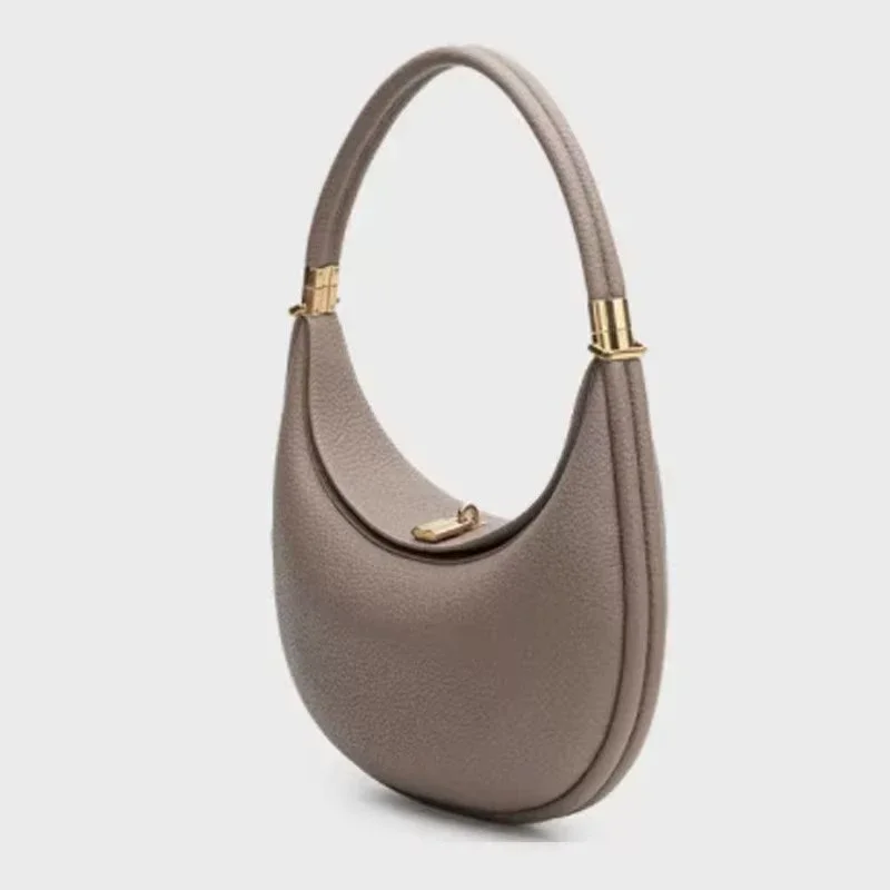 thumbnail image 1 of Bolso de mano con forma de media luna para mujer, bolso de mano con forma de media luna, de piel dividida, de diseñador, de moda, con diseño diagonal, bolsos de pecho suaves y populares, 1 of 5