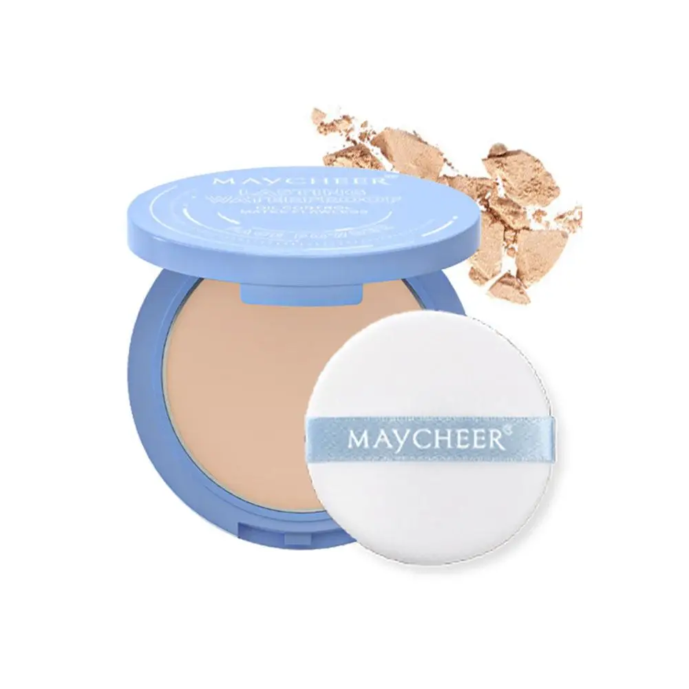 Silk Soft Mist Powder Cake Long-lasting Waterproof Lady Sace Control Press Face Powder Smooth Oil Polvo Texture M1X3