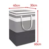 35/75L Large Capacity Folding Laundry Bags Waterproof Thicken Cotton Linen Dirty Clothes Sundries  Basket Striped Storage Box 5