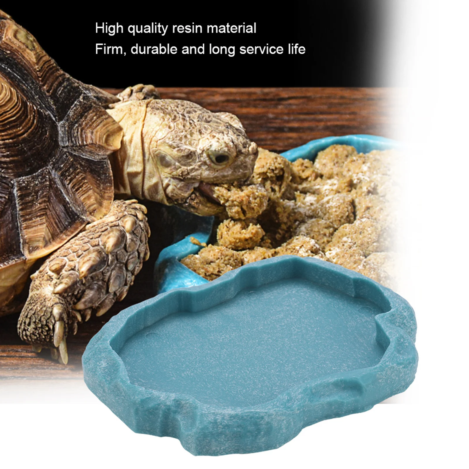 Resin Reptile Rock Food and Water Dish 3
