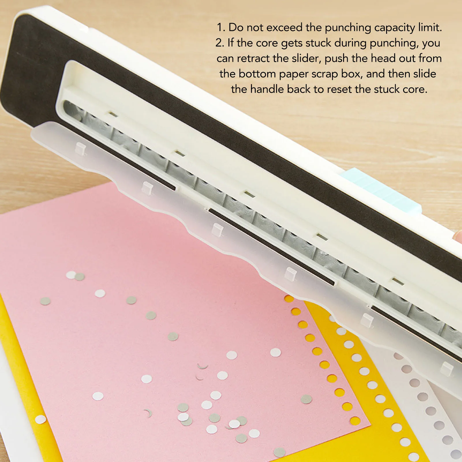 30 Holes Puncher Portable Hand Push Hole Punch for A4 B5 A5 B6 A6 B7 A7 Paper Binders Planners Notebooks