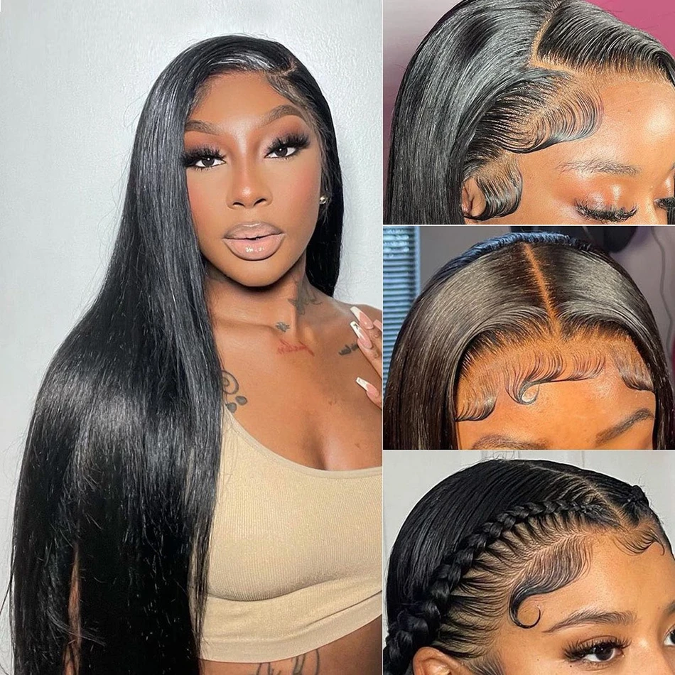13x4 Straight Lace Front Wigs Human Hair Brazilian 30 40 Inch Hd Lace Frontal Wig Bone Straight For Women 5x5 Closure Wig
