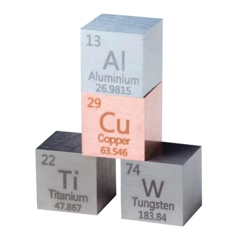 

-Cube Set-10Mm-кубики из алюминия, титана, меди, вольфрама, металлические кости для элементов, Периодическая таблица коллекций 10 мм