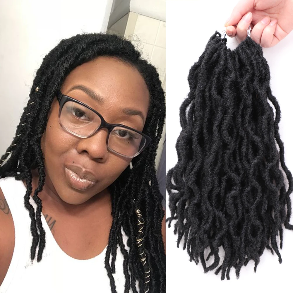 

12inch Goddess Faux Locs Crochet Hair Synthetic Crochet Braids Omber Black Brown Colors Braiding Hair Extension For Black Women