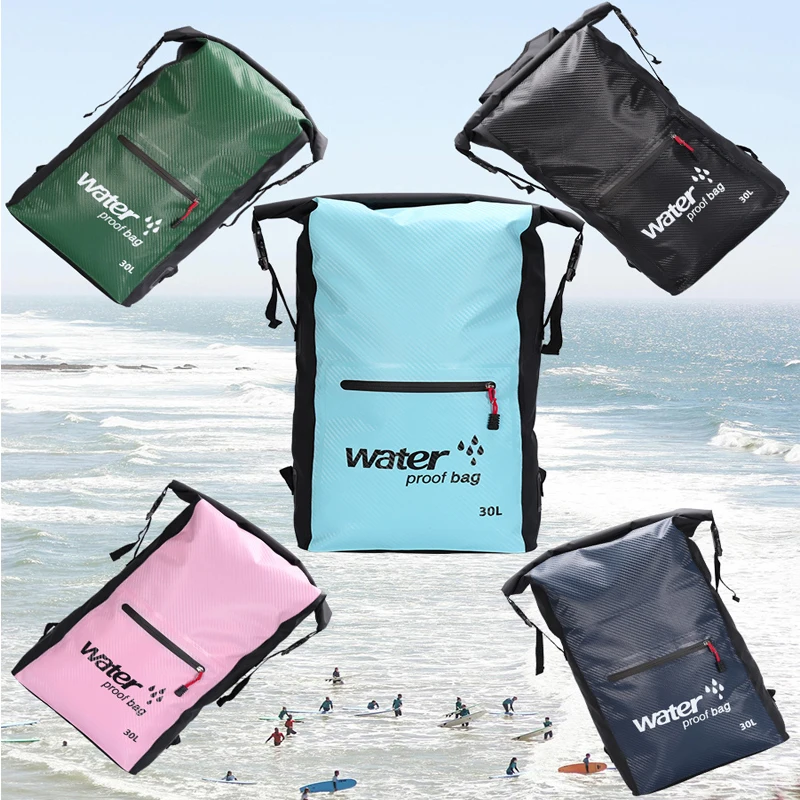 25L 30L Waterproof Dry Bag Carbon Fibre Swimming Backpack Rucksack Pack Water Floating Sack Sport Kayaking Rafting Boat Trekking 3