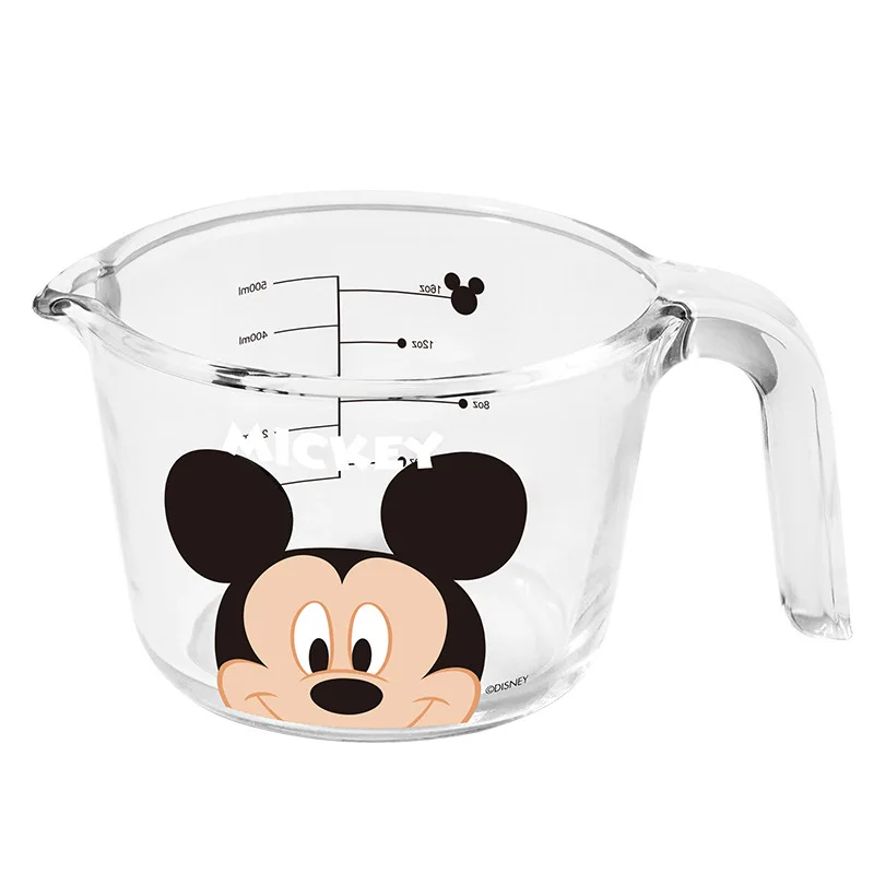 Disney Anime Mickey Mouse Donald Duck 500ML Cartoon Glass Measuring Cup  Clear Scale Show Mug Creative Bowl Breakfast Milk Cup - AliExpress