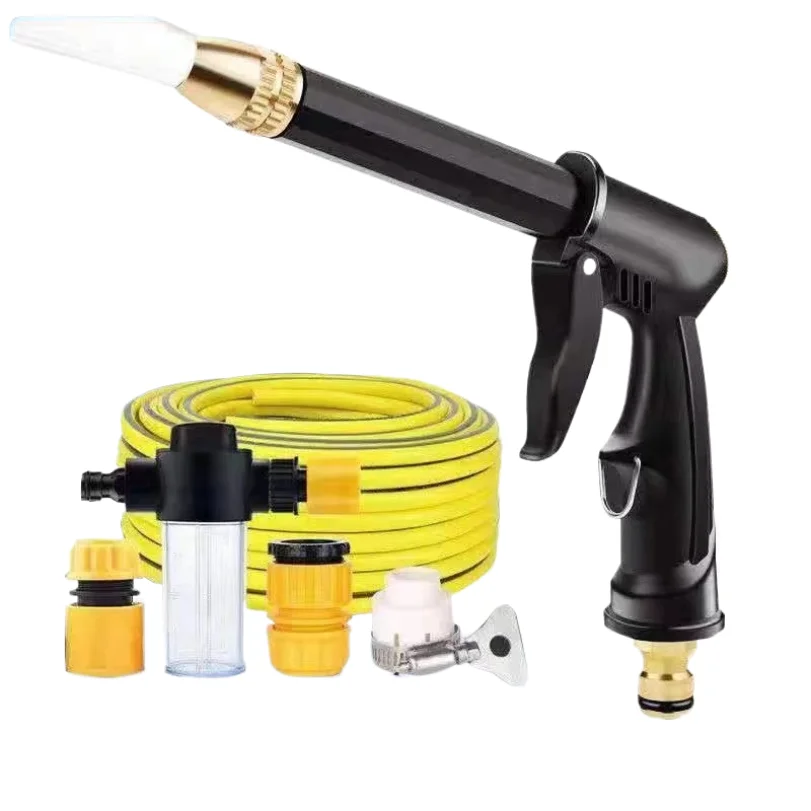 고압 세차용 물총 홈 키트 도구, 꽃 물주기 및 세척용 호스, 가정용 수도꼭지에 연결