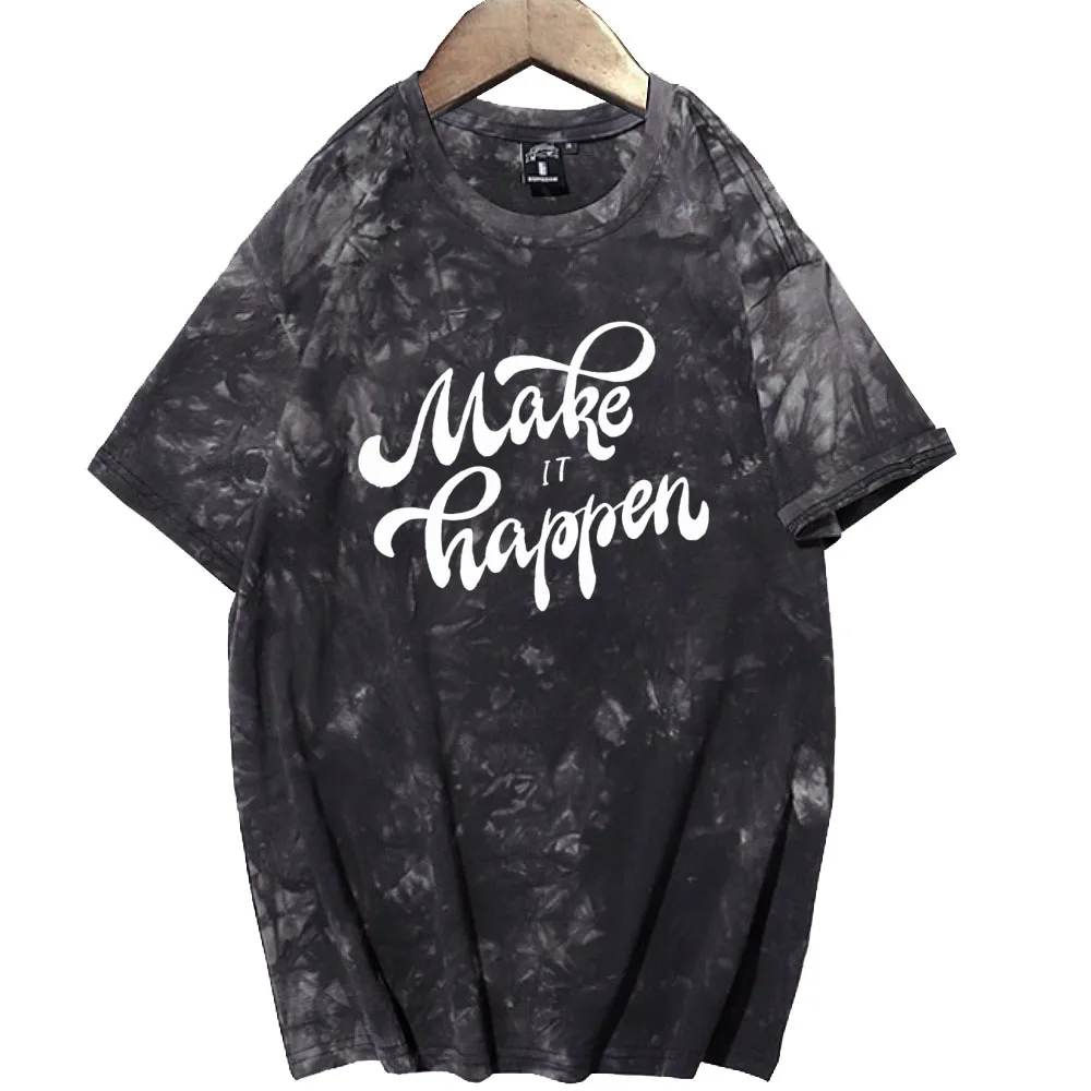 

Make It Happen Print Summer Loose Soft Sommer T-Shirt