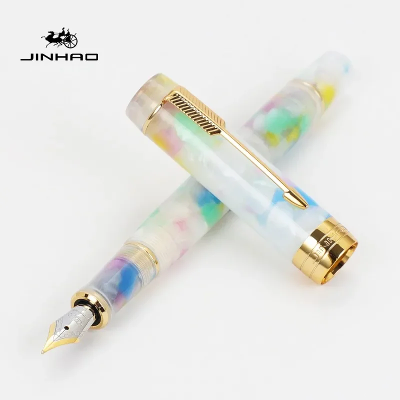Jinhao 100 Füllfederhalter – Mittlere Feder, Dunkelblauer Marmor Mit Konverter