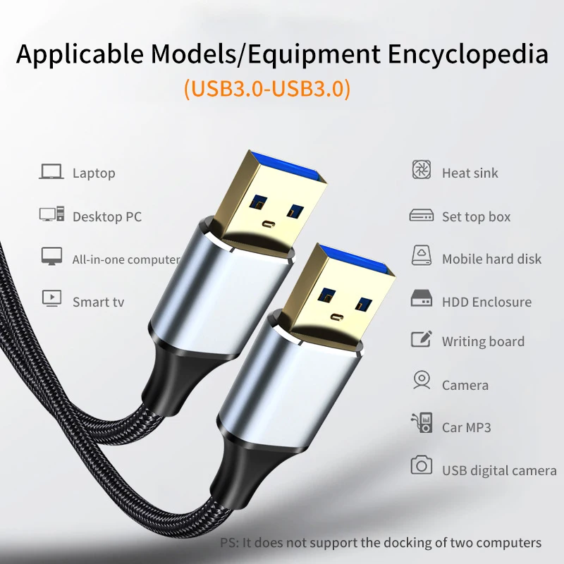 USB 3.0 Extension Cable Type A Male to Male 5Gbps USB to USB 2.0 Extender for Radiator Hard Disk TV Box USB3.0 Cable Extension