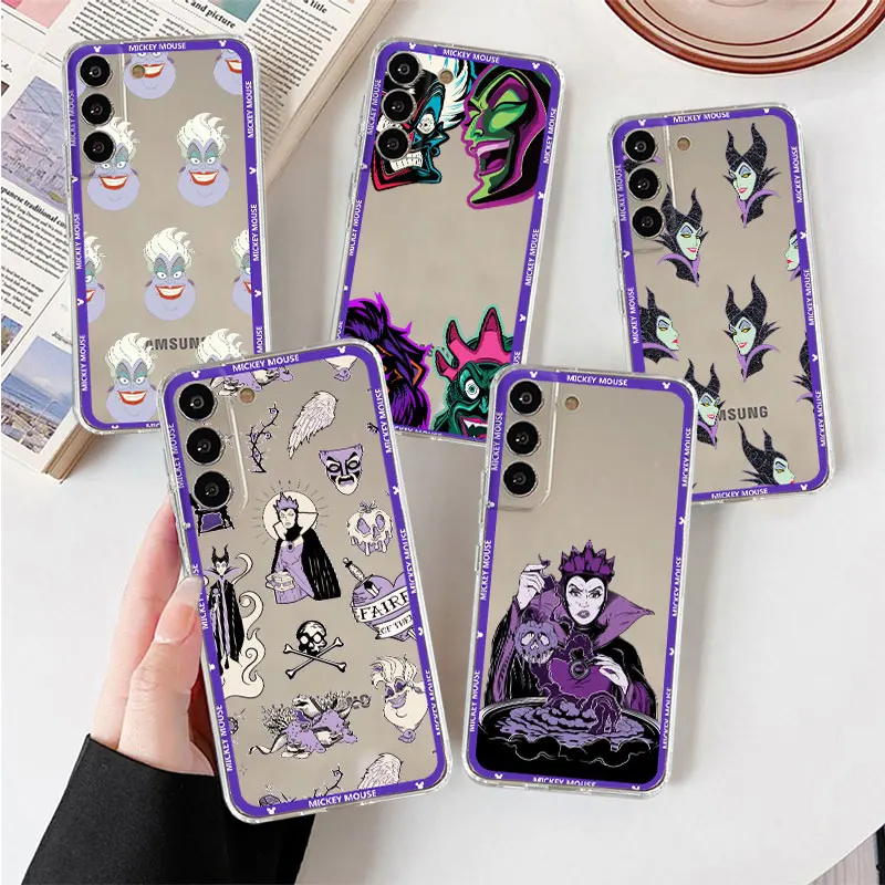 Custodia Trasparente Per Samsung Galaxy S23 S22 Ultra S20 Fe S21 Plus Note 20 10 Lite S9 Cover Morbida Per Telefono Funda Disney Cattivi Tpu Shell