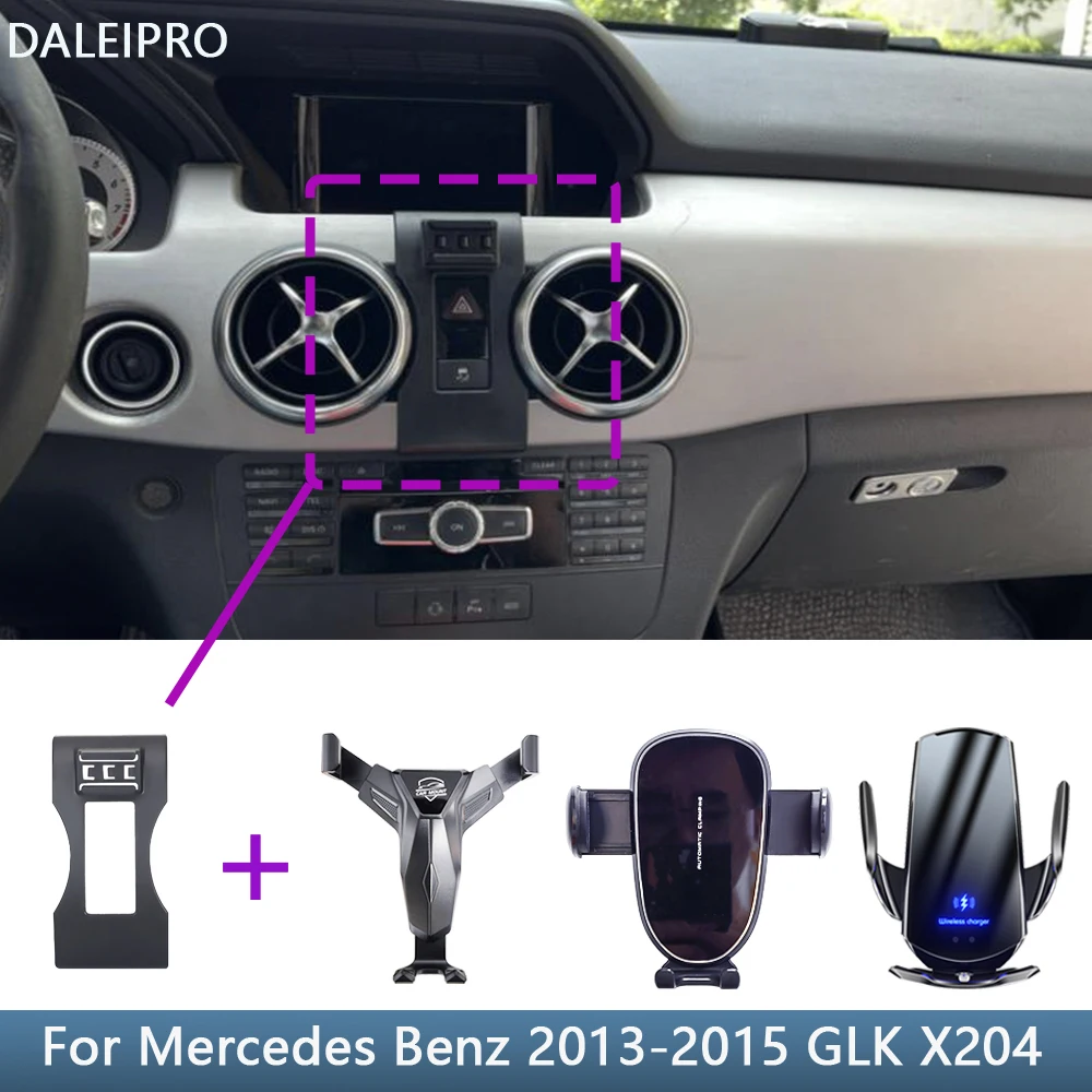 

Car Phone Holder For Mercedes Benz GLK X204 2013 2014 2015 Fixed Bracket Stand Mobile Gravity Linkage Wireless Charging Mount