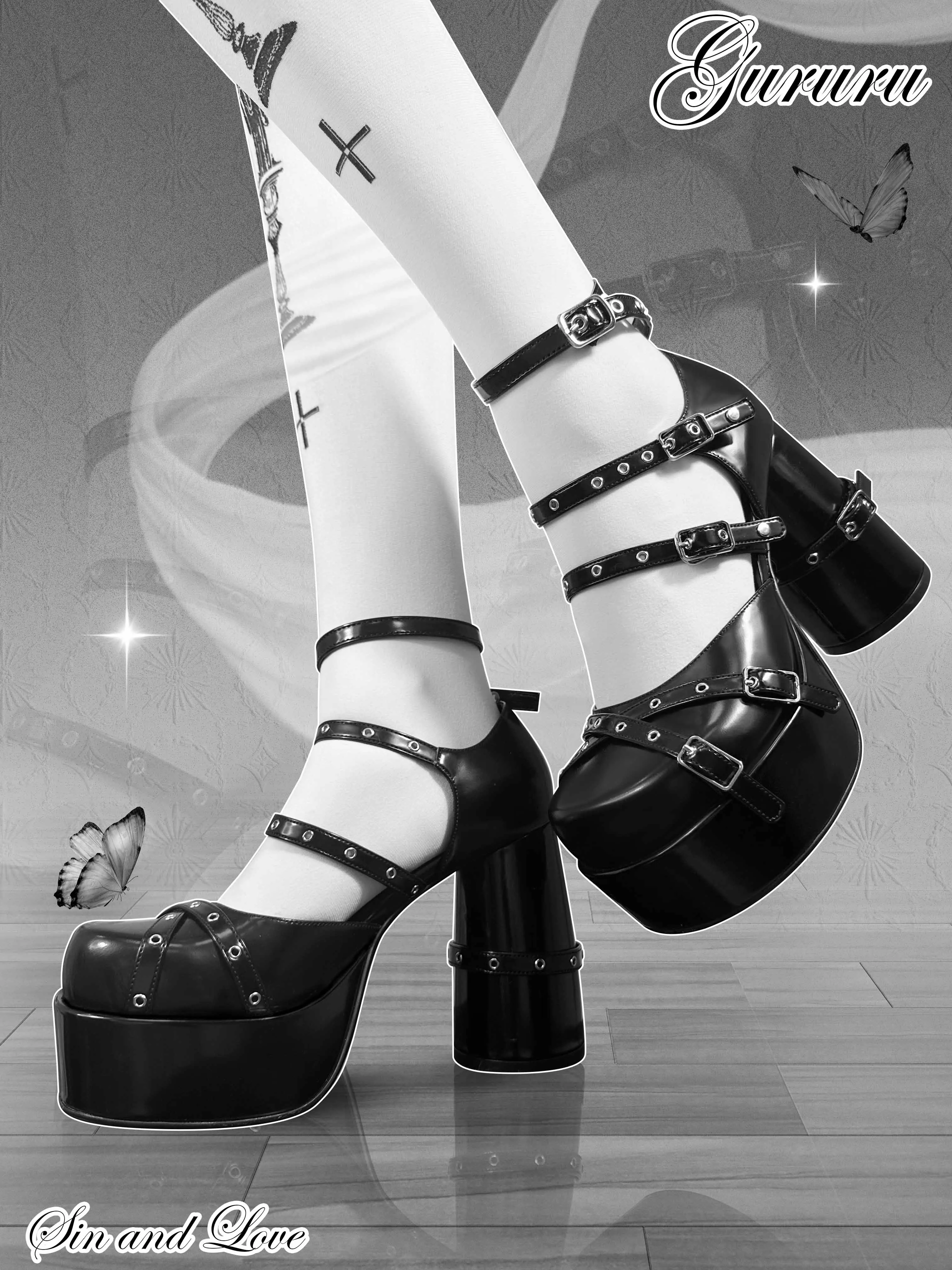 Sin And Love Single Shoes Guuru Original Cross Subculture