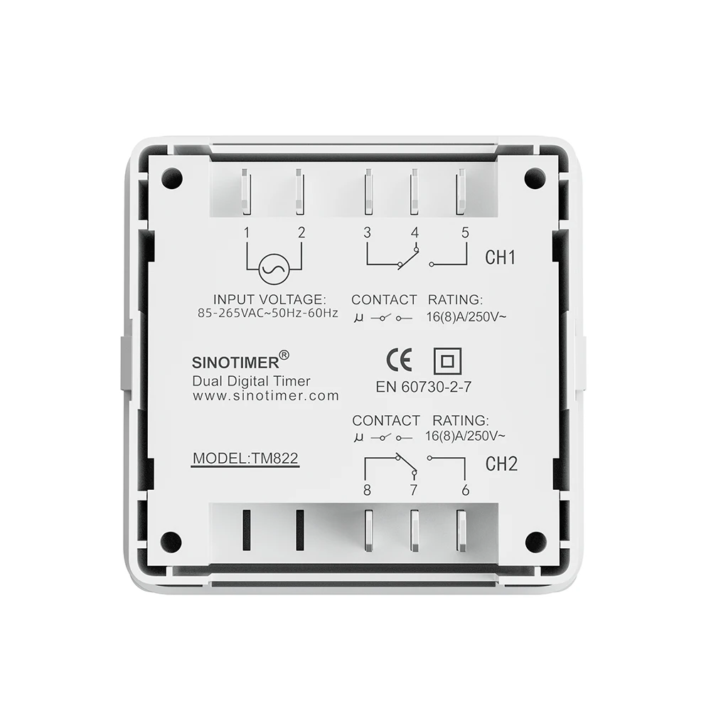 Two Groups Output Separate Control 7 Days Weekly Programmable 2 Channels Timer Switch Time Min. 1 Second Interval Clock 2
