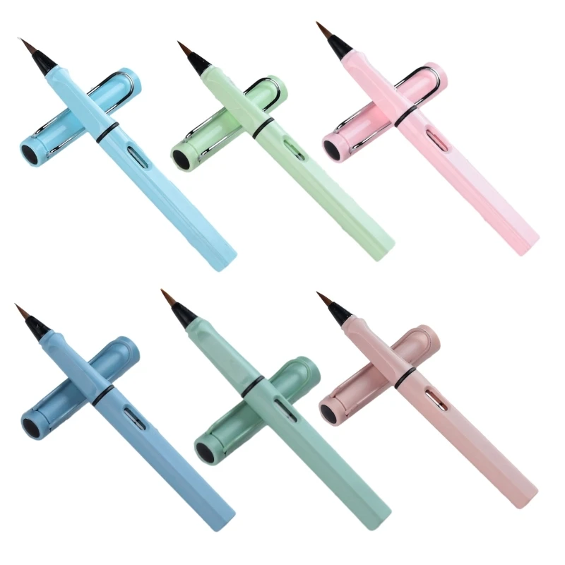 

Portable Pen Set of 6 Soft Tip Fountain Pens for Calligraphy Painting Refillable Brush Pen Set for Writing