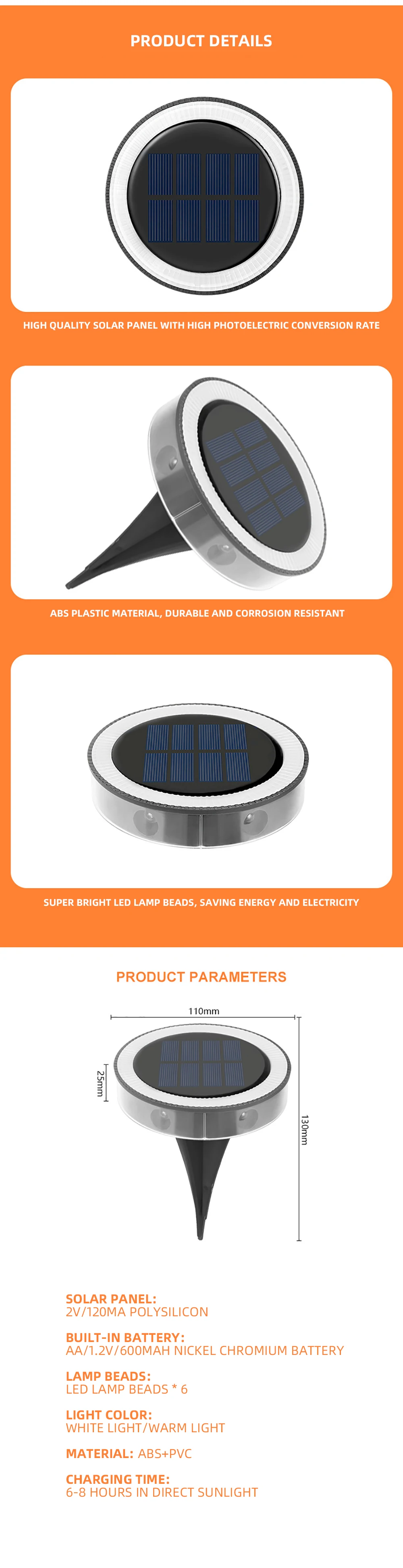 Description Picture 6 of itemSolar Underground Lights Bear Paw Shape LED Outdoor Garden Landscape Floor Lamp for Lawn Pathway Yard Walkway Vegetable Patch