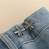 1 Pair Adjustable Waist Tightener Four Leaf Clover Trousers Waist Buckles for Jeans Pants Skirts Snap Button Adjuster Clips 2